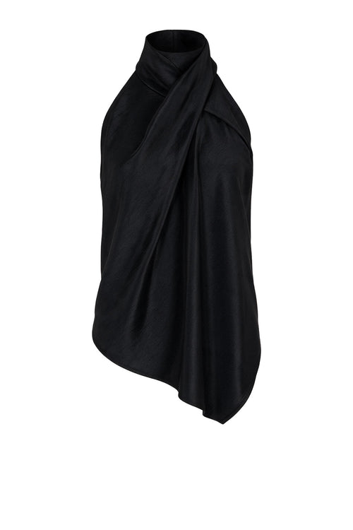 filament scarf top / black