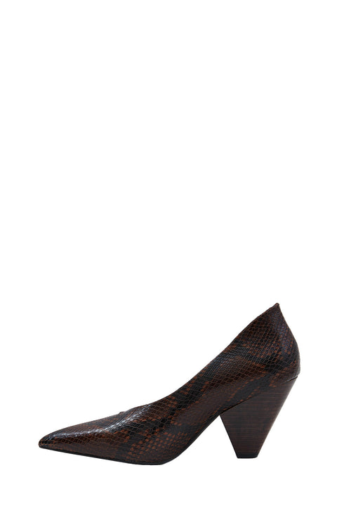 aim heel / sangria snakeskin