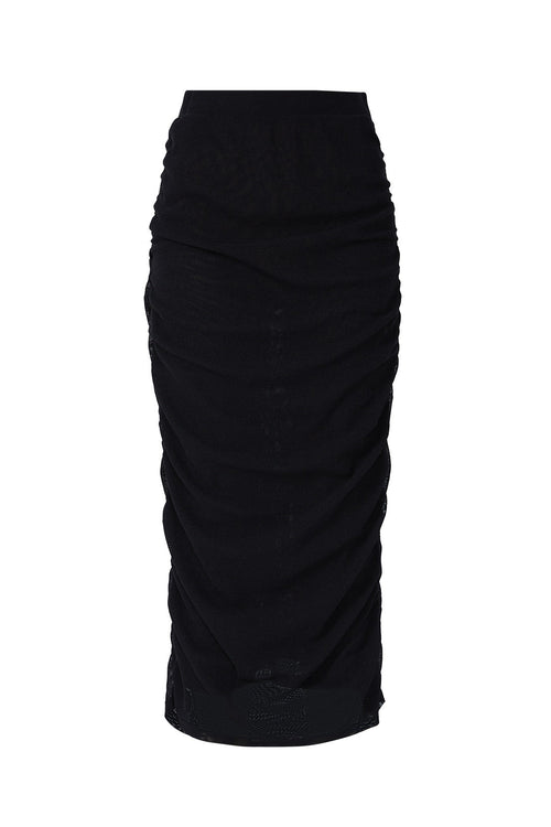gathering skirt / black