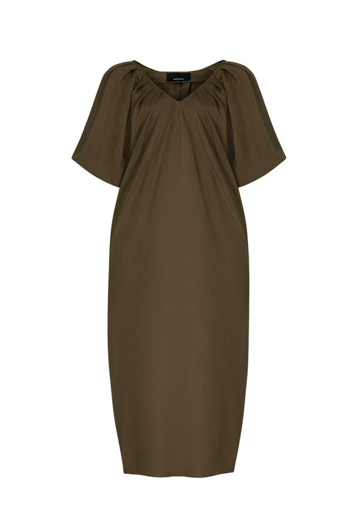 strand midi dress / olive green