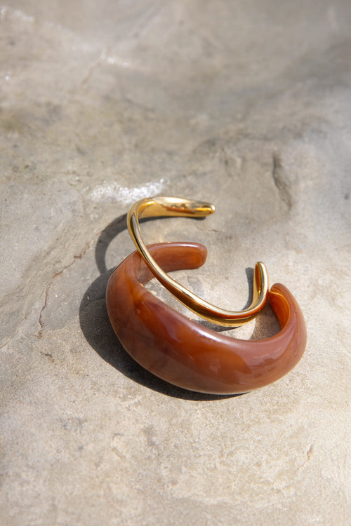 shifting bangle cuff stack / gold
