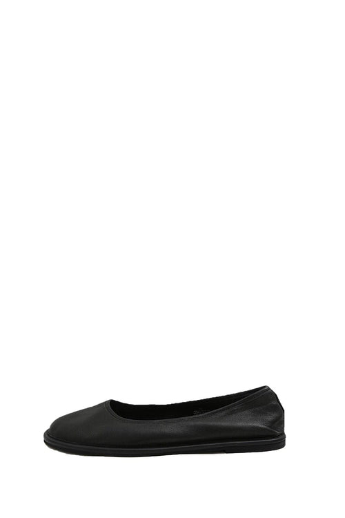 leather ballet flat / black
