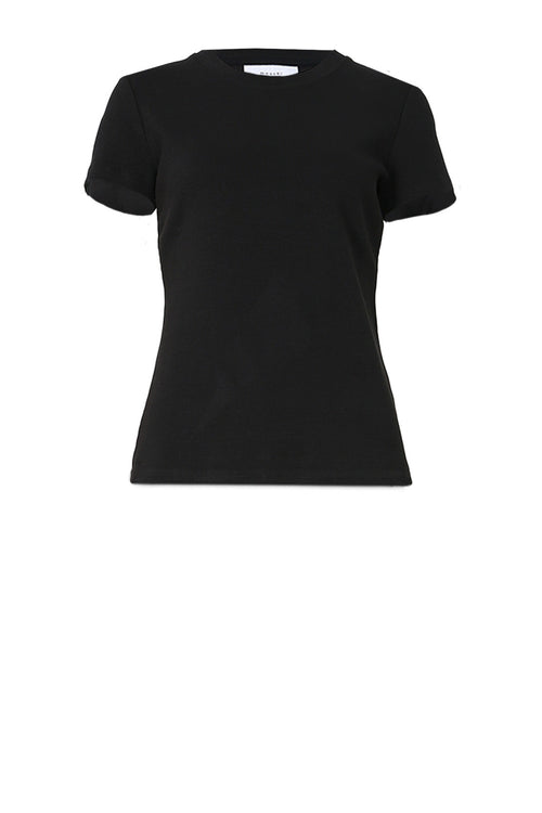 modest rib cap tee / black