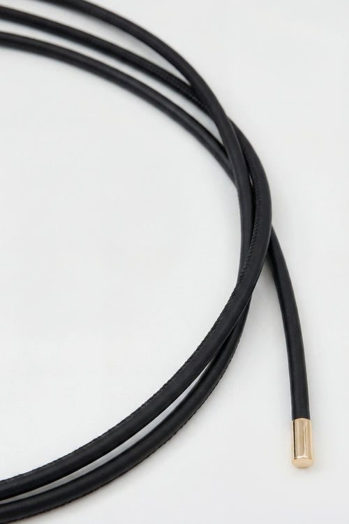drawn wrap belt / black