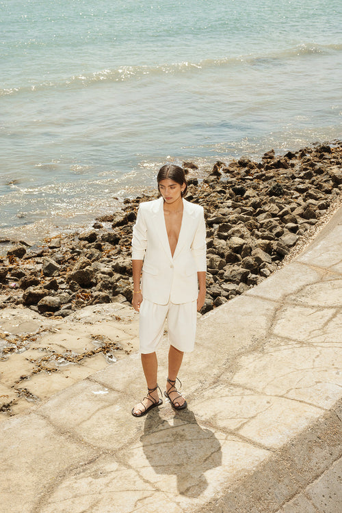 everyday blazer / ivory cream