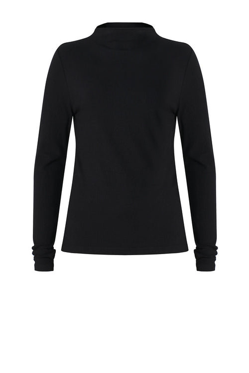 modest rib funnel top / black