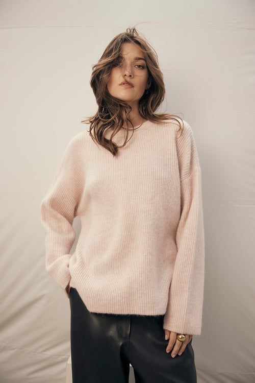 scanner ribbed sweater / sand rose