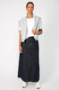 line denim skirt / indigo blue denim