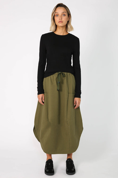 encase skirt / khaki