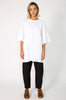 fronted longline tee / white