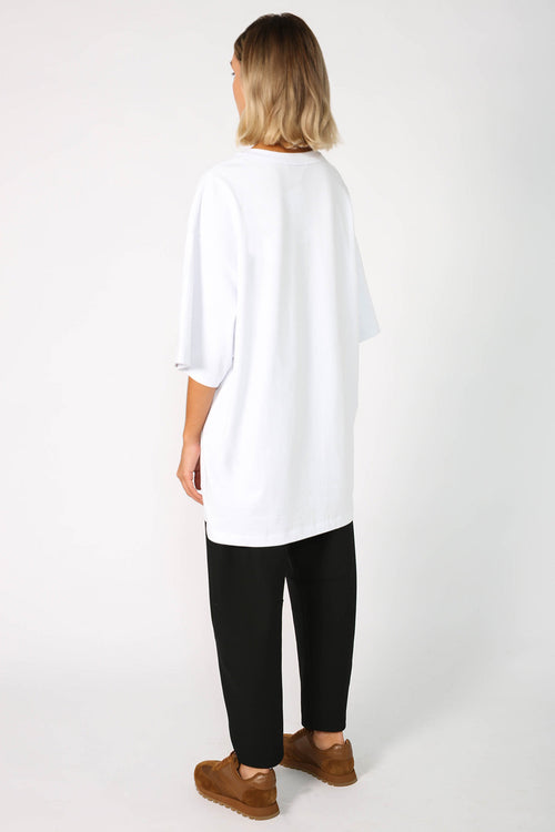fronted longline tee / white