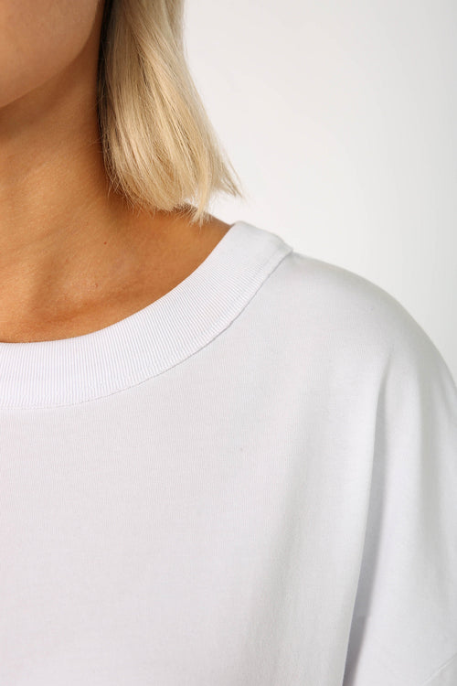 fronted longline tee / white