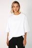fronted longline tee / white