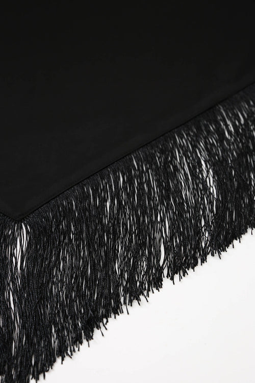fringed bandana scarf / black