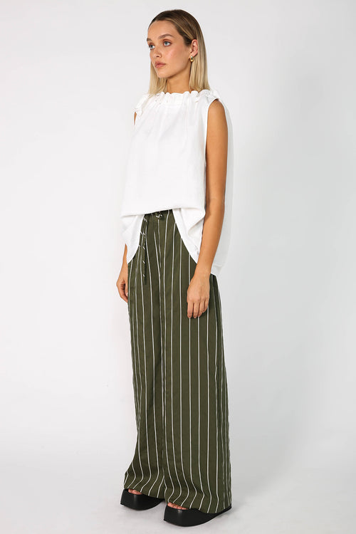 ranging pant / khaki|white stripe