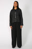 chore crop jacket / black|grey