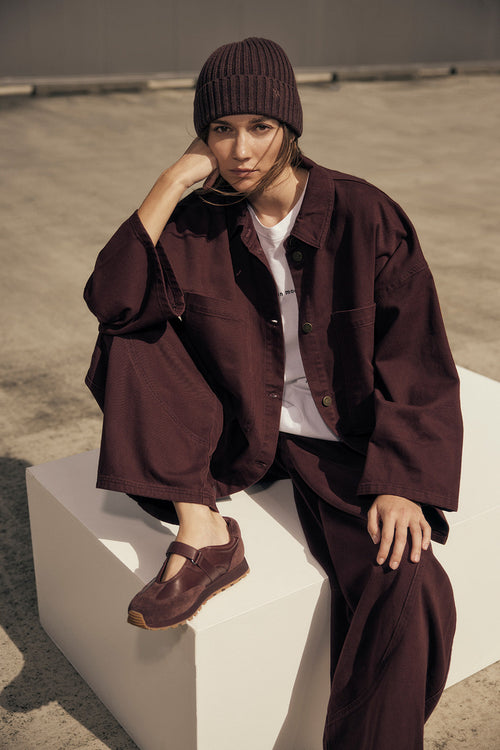 radier shacket / dark sangria red