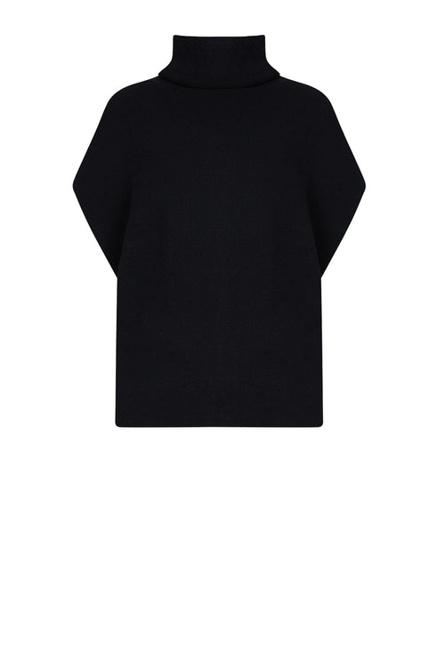 sphere polo sweater / black