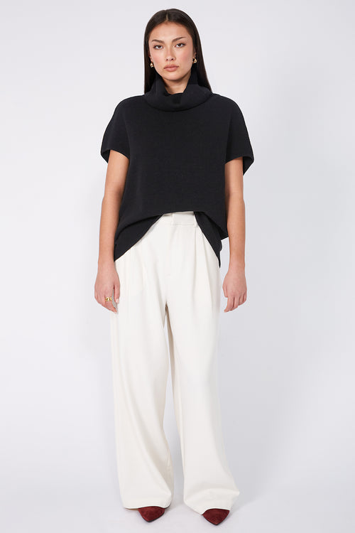 sphere polo sweater / black