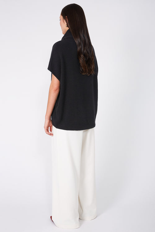 sphere polo sweater / black
