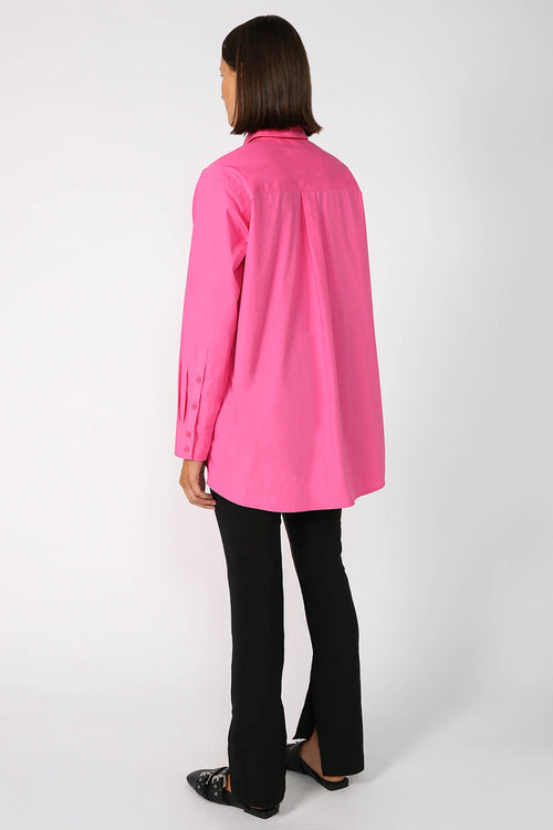 unbutton shirt / candy pink