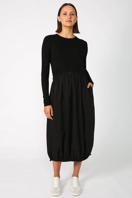 ash longsleeve dress / black
