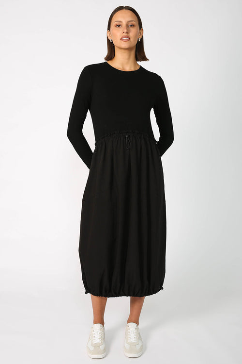 ash longsleeve dress / black