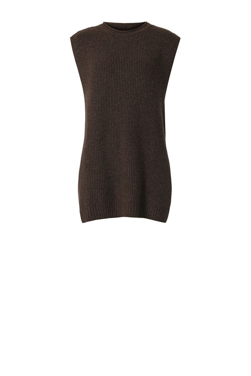 tabard crew vest / chocolate marle
