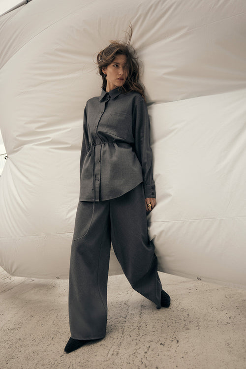 frame bias pant / charcoal marle