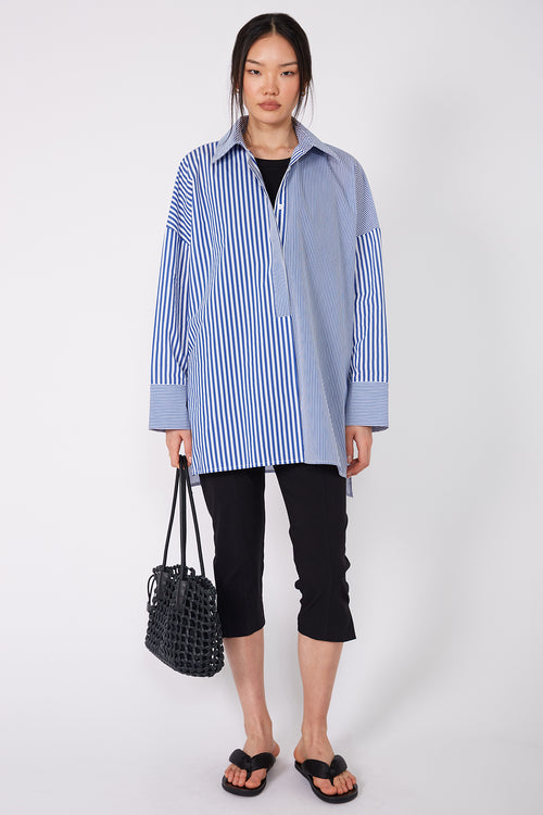 admit shirt / biro blue|white stripe