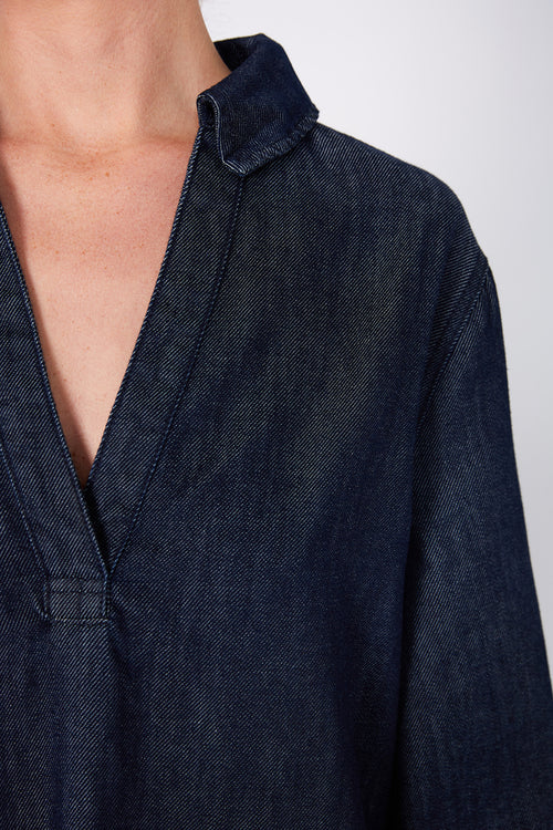 advance dress / dark indigo denim