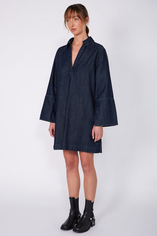 advance dress / dark indigo denim