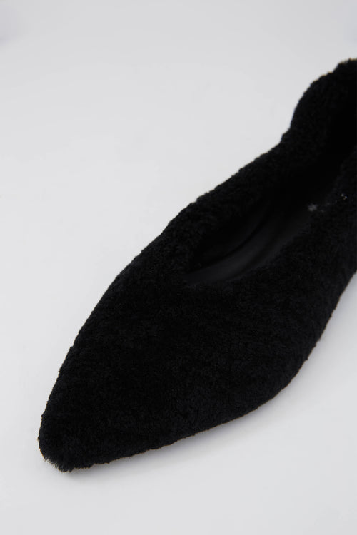 aim shearling ballet flat / black