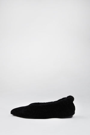 aim shearling ballet flat / black