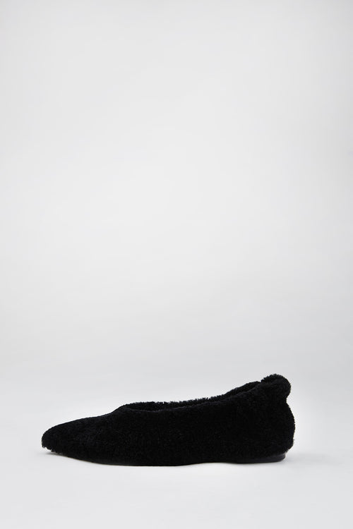 aim shearling ballet flat / black