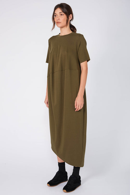 aire midi dress / olive green