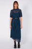air short sleeve dress / teal|green code print