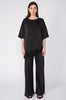angled lace top / black