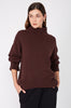 arched polo sweater / dark sangria red