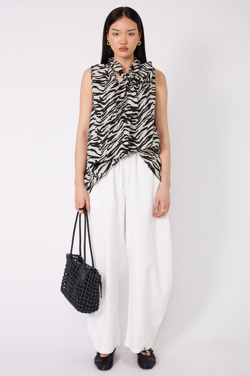 area tank / natural|black abstract zebra