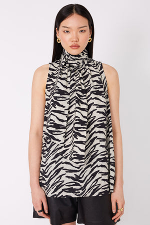area tank / natural|black abstract zebra