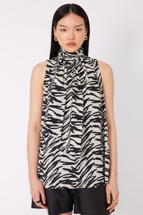 area tank / natural|black abstract zebra
