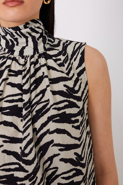 area tank / natural|black abstract zebra