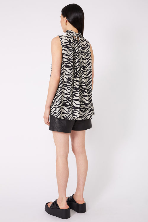 area tank / natural|black abstract zebra