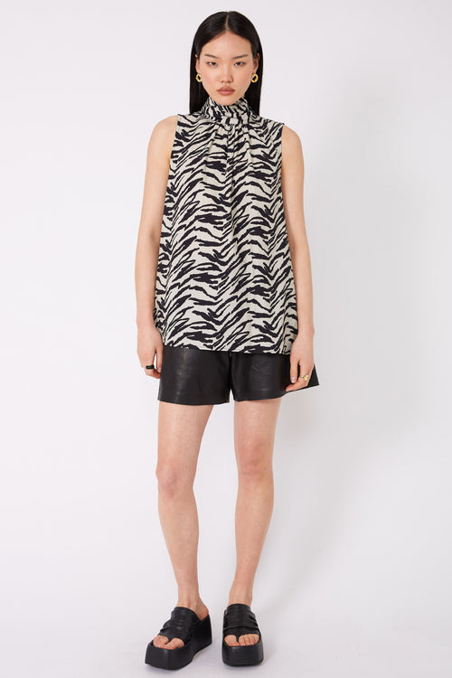 area tank / natural|black abstract zebra