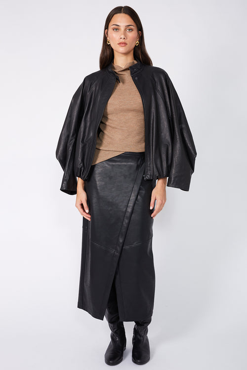 arrow wrap skirt / black