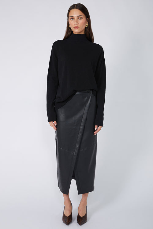 arrow wrap skirt / black