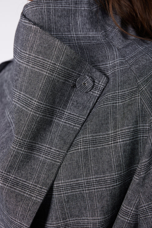 assign short trench / grey marle plaid