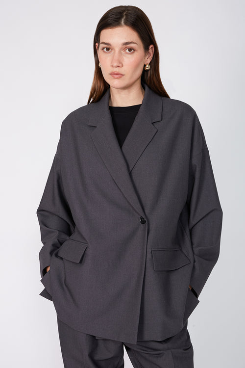 balanced blazer / charcoal marle