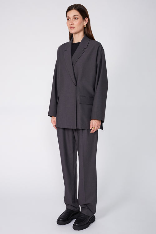 balanced blazer / charcoal marle